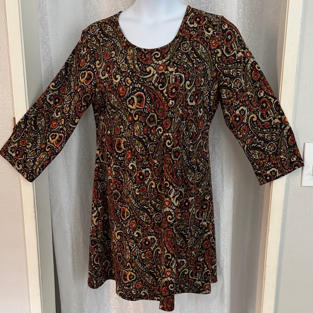 SERENGETI Multicolor Velour Knit Dress Sz L